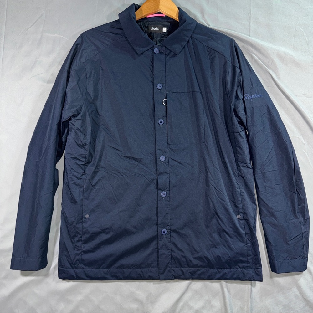 Rapha Jacket Mens Large Blue Lined Button Front C… - image 1
